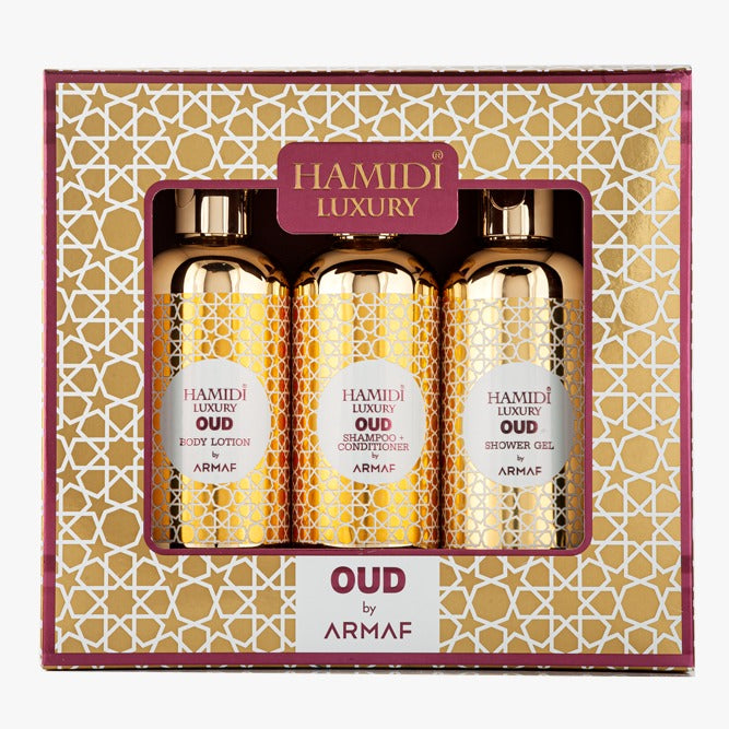 LUXURY OUD 3 PIECES GIFT SET - LOTION + GEL + SHAMPOO-CONDITIONER